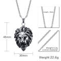 Lion Head Skull Chain Stainless Steel Necklace Jewelry Pendant